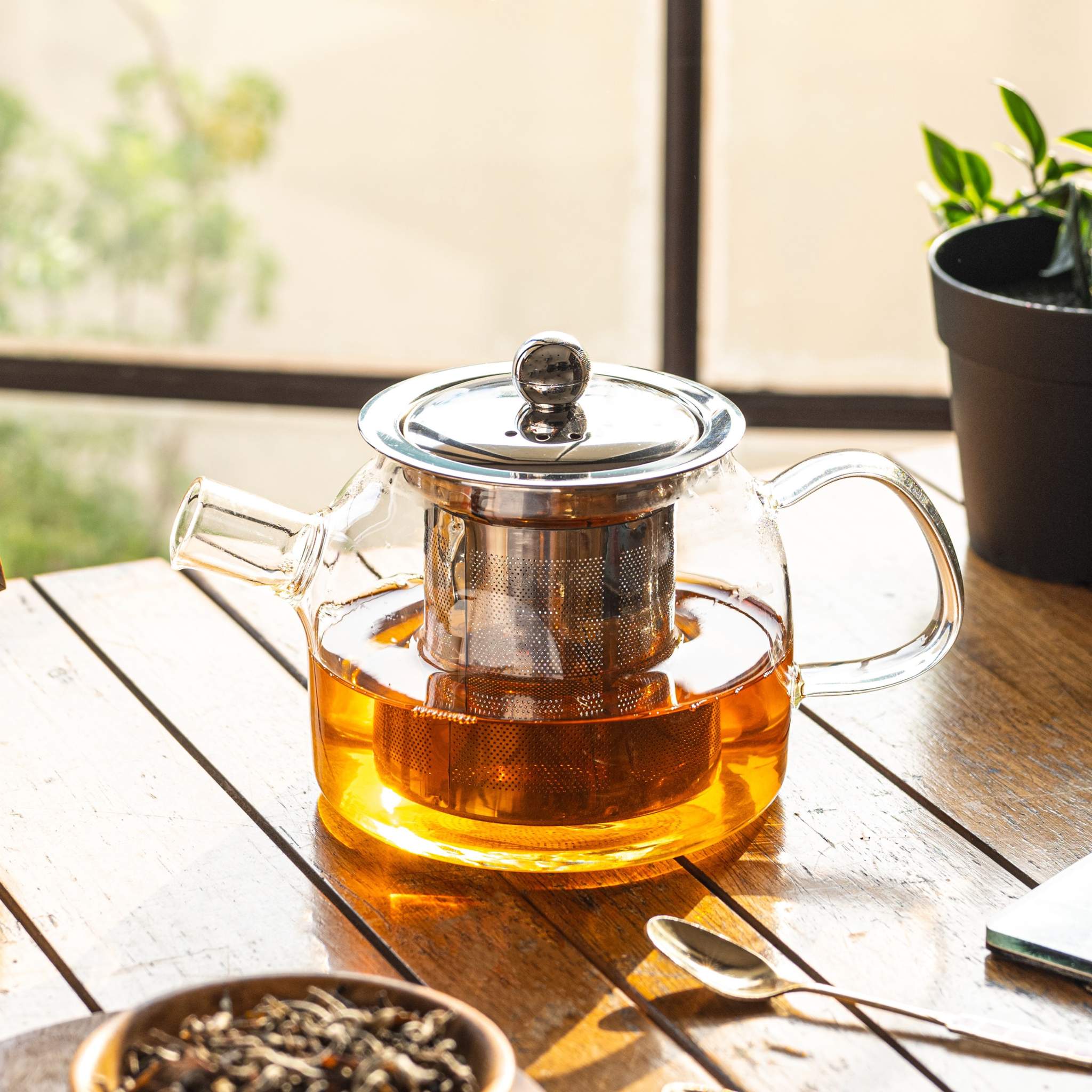 Inspire Borosilicate Glass Tea Pot with Infuser - 400ml