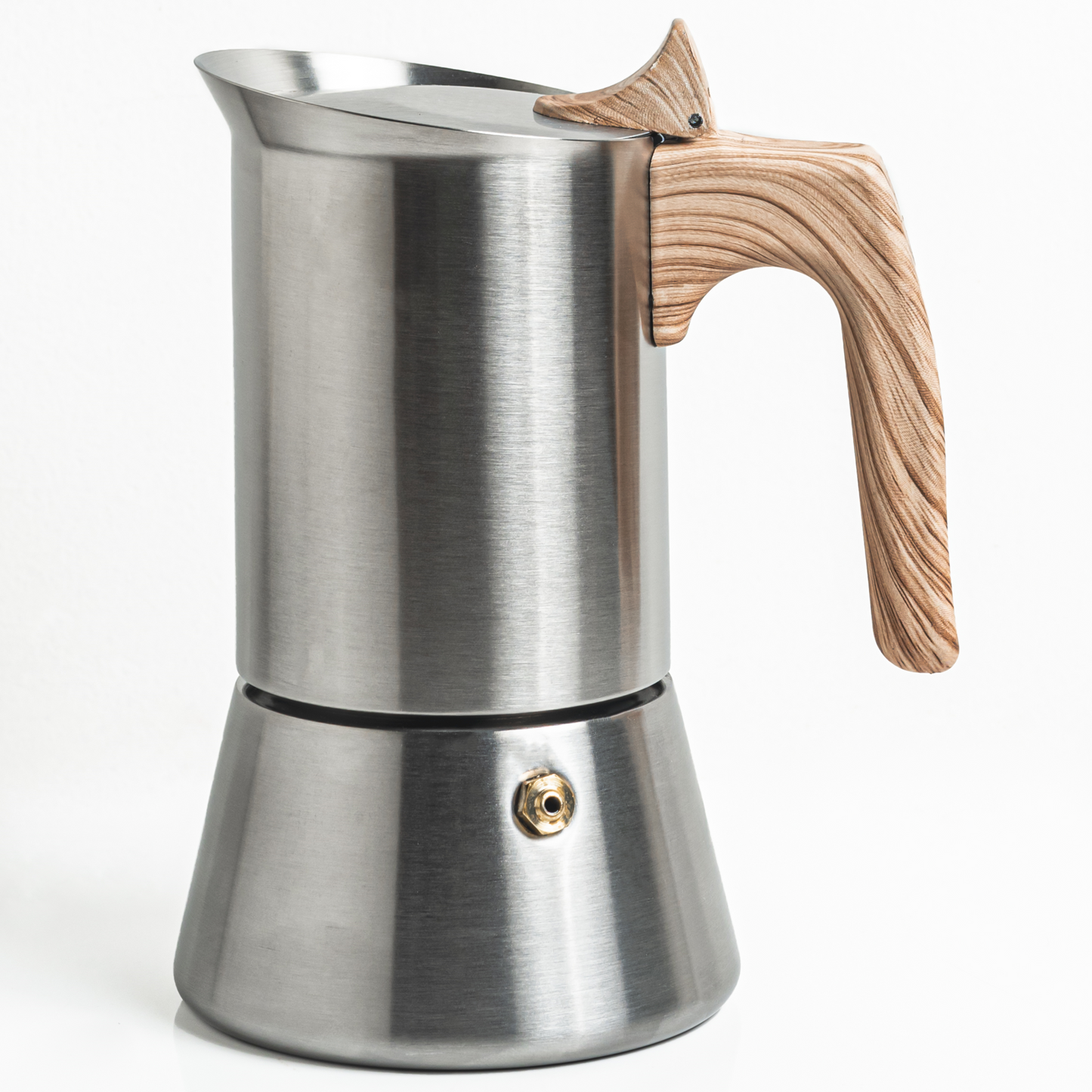 Sipologie Stovetop / Induction Moka Pot Espresso Coffee Maker Stylish Wooden Finish Handle 4 Cups Coffee Maker, 220ml