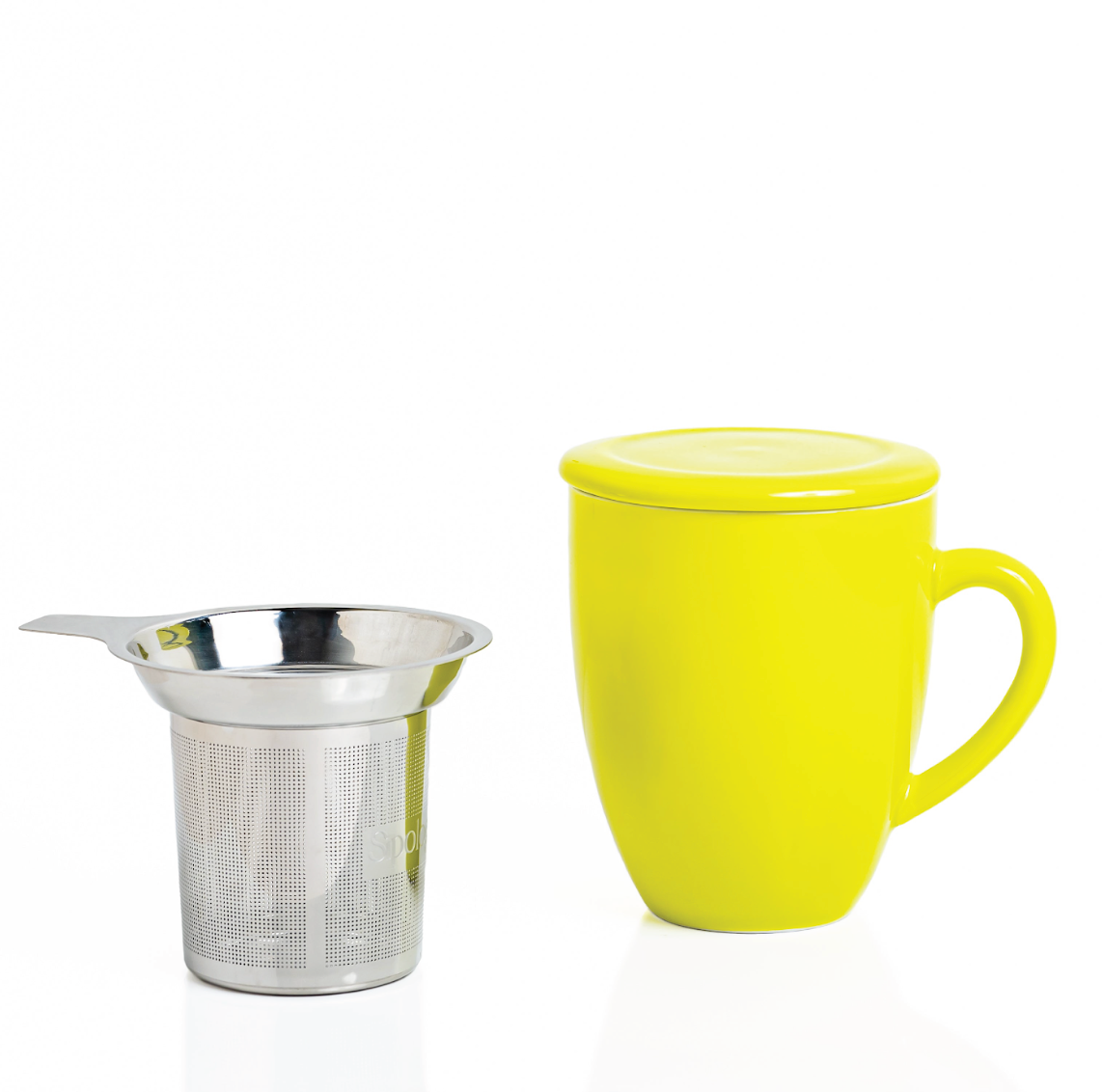 Green Ceramic Tea Mug with Infuser, 300ml