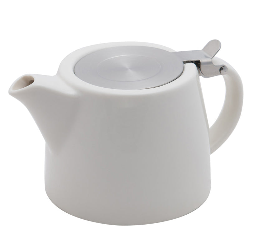 400ml Loose Leaf Teapot with Infuser Ceramic, White
